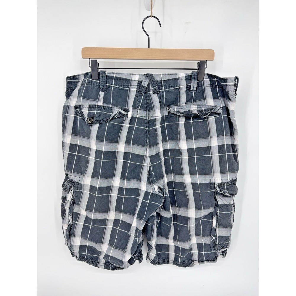 Vintage Y2K Express Mens‎ Shorts 38 Plaid Cargo Retro Throwback Preppy Academia - Picture 2 of 5